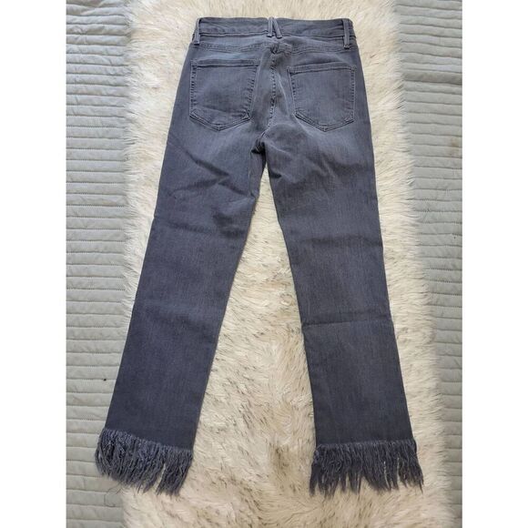 Good American Straight Leg Fringe Hem Jeans, Women's 6/28 - Picture 3 of 4